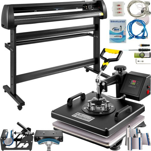 8 In 1 Heat Press Sublimation Machine & 53' Vinyl Cutter Cutting Plotter