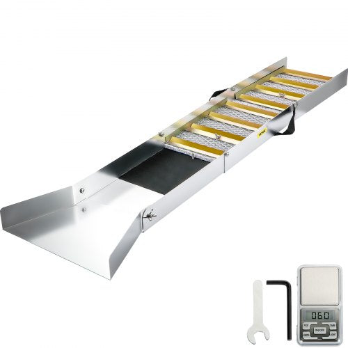Folding Aluminum Alloy Sluice Box, Compact 50' Sluice Boxes for Gold, Lightweight Gold Sluice Equipment, Portable Sluice Boxes with Miner's Moss, River, Creek, Gold Panning, Prospecting, Dredgin