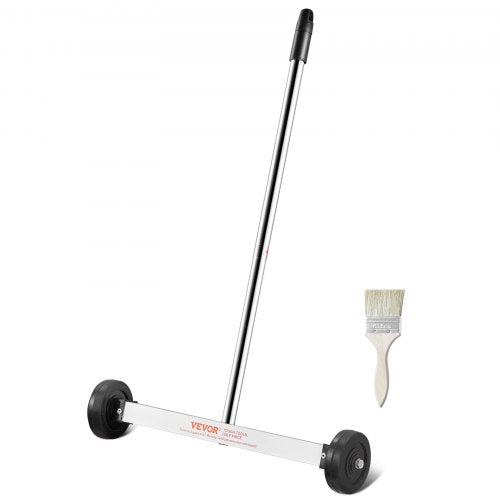 Magnetic Sweeper with Wheels, 15inch Mini Magnetic Sweeper, 8 lbs Capacity, Adjustable Handle, Lightweight Magnetic Pickup Sweeper to Pick Up Nails and Screws, Easy Cleanup of Workshop Garage