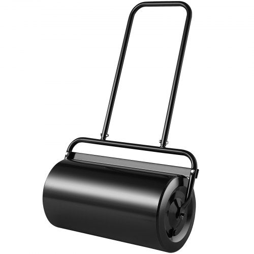 Lawn Roller, 13 Gallon Sand/Water Filled Yard Roller, Steel Sod Roller with Easy-turn Plug and U-Shaped Ergonomic Handle for Convenient Push and Pull, for Lawn, Garden, Farm, Park, Black