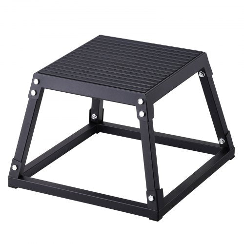 Plyometric Jump Box, 12 Inch Plyo Box, Steel Plyometric Platform and Jumping Agility Box, Anti-Slip Fitness Exercise Step Up Box for Home Gym Training, Conditioning Strength Training, Black