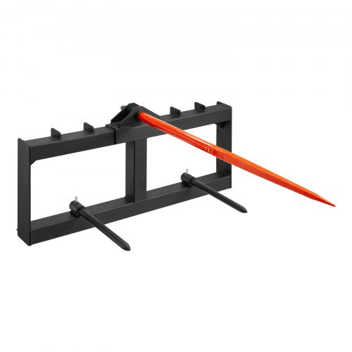 49' Hay Spear, Bale Spears 1600lbs Loading Capacity, Skid Steer Loader Tractor Attachment with 2pcs 17.5' Stabilizer Spears, Quick Attach Spike Forks