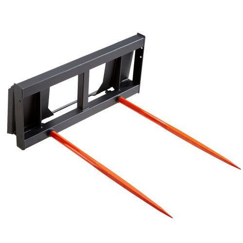 49' Hay Spear, Bale Spears 3000lbs Loading Capacity, Skid Steer Loader Tractor Attachment 2pcs Spears, Quick Attach Spike Forks