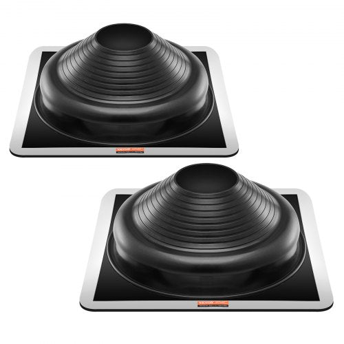 2 Pcs Roof Pipe Flashing Boots, Fit Pipe OD 6-3/4' to 14', Flexible EDPM Roofing Jack Pipe Flashing, High Temp -67¨H to 212¨H, Endurable Metal Base, for Chimney, Wood Stove & Outdoor Vent Pipes