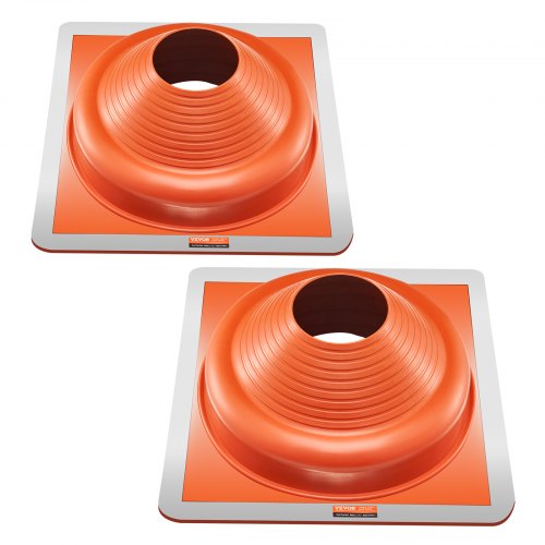 2Pcs Roof Pipe Flashing Boots, Fit Pipe OD 6-3/4' to 14', Flexible Silicone Roofing Jack Pipe Flashing, High Temp -101¨H to 437¨H, Square Metal Base, for Chimney, Wood Stove & Outdoor Vent Pipes