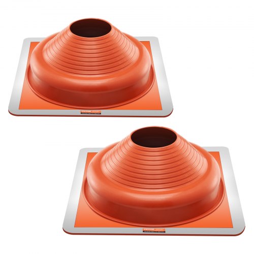 2 PCs Roof Pipe Flashing Boots, Fit Pipe OD 6-1/4' - 11-3/4', Flexible Silicone Roofing Jack Pipe Flashing, High Temp -101¨H - 437¨H, Square Metal Base, for Chimney, Wood Stove & Outdoor Vent Pipe