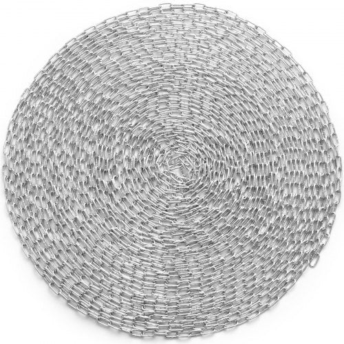 Proof Coil Chain, 1/8' x 100', 330 lbs Safe Working Load, Zinc Plated Proof Tested Coil Chain with Two Quick Links, Galvanized Carbon Steel Link Chain for Towing, Hanging, Camping, Pet Towing