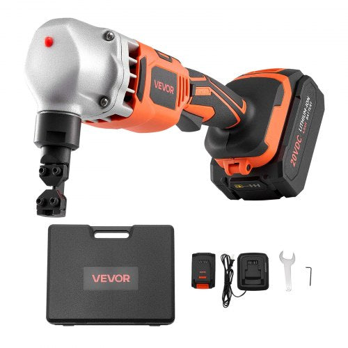 Cordless Metal Nibbler, with 18 V 4000 mAh Battery, 1200 RPM Brushless Motor, Electric Nibbler Metal Cutter with Plastic Carrying Case for Cutting Stainless Steel, Aluminum, and Copper Sheet