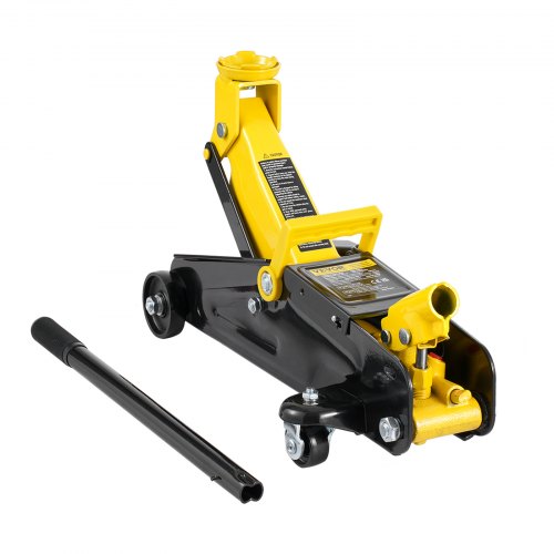 Low Profile Floor Jack 2 Ton (4400 lbs), Heavy Duty Iron Hydraulic Racing Floor Jack, Hydraulic Car Jack, Single Piston Quick Lift Pump, 4.9'-13.2' Height Lifting Range (Yellow)