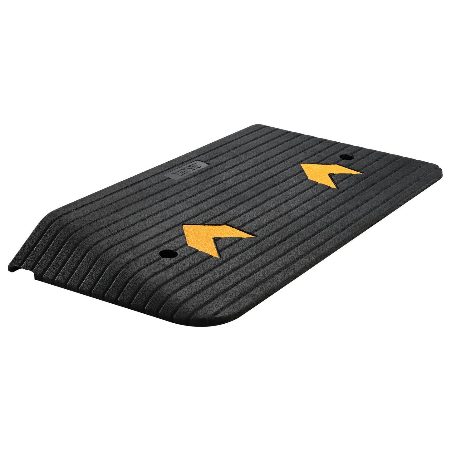 VEVOR Upgraded Rubber Threshold Ramp, 3 Rise Door Ramp with 1 Channel, Natural Rubber Car Ramp with Non-Slip Textured Surface, 33069 lbs Load Capacity Curb Ramp for Wheelchair and Scooter