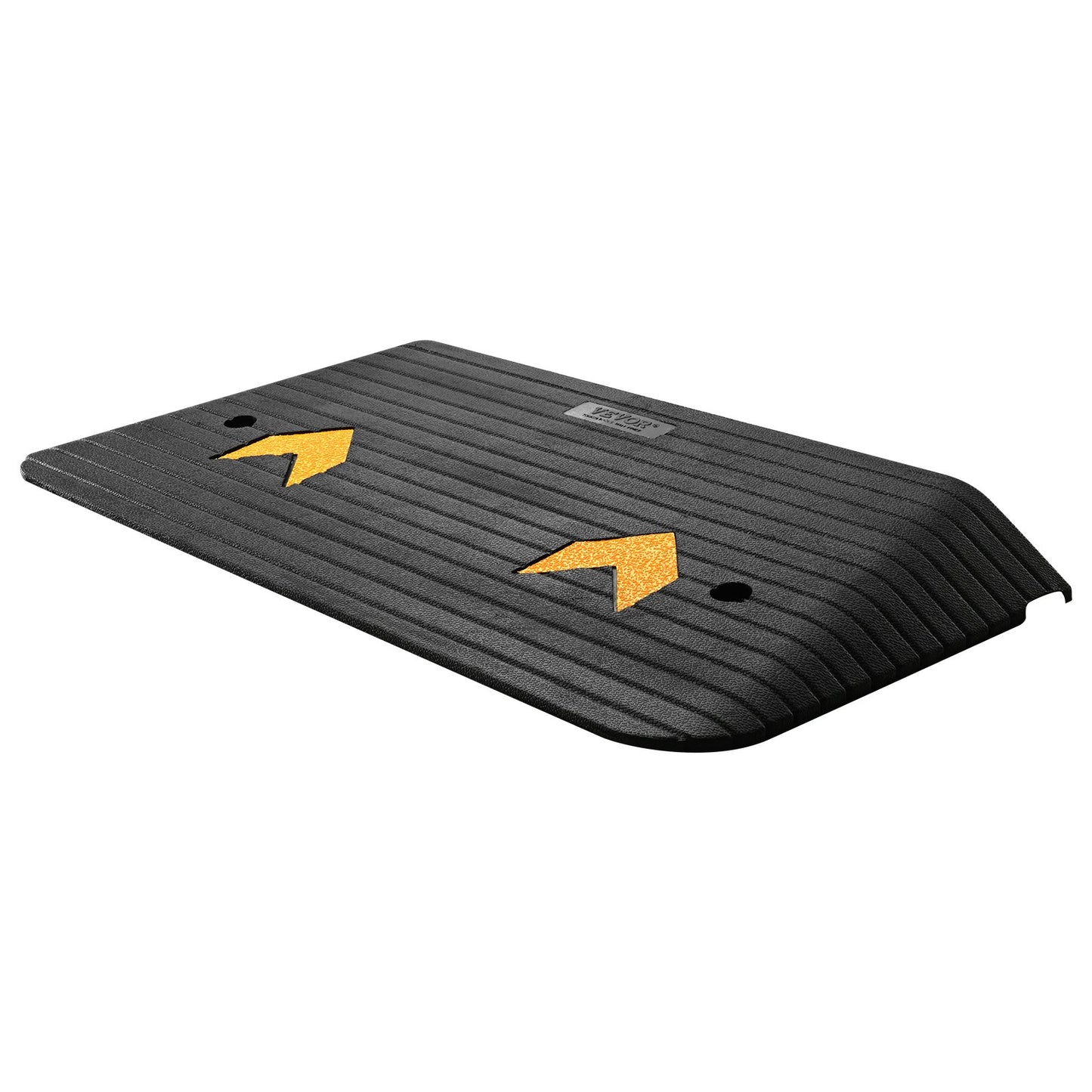 VEVOR Upgraded Rubber Threshold Ramp, 3 Rise Door Ramp with 1 Channel, Natural Rubber Car Ramp with Non-Slip Textured Surface, 33069 lbs Load Capacity Curb Ramp for Wheelchair and Scooter