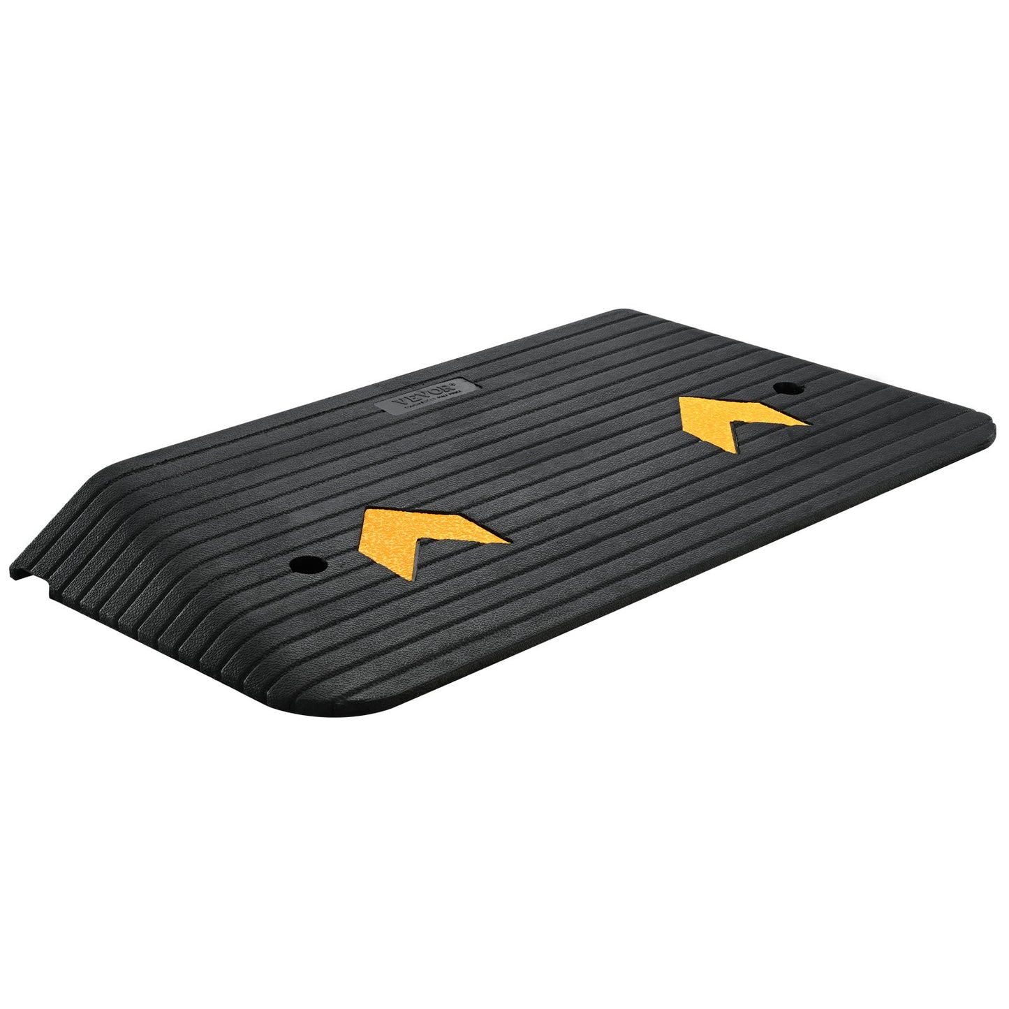 VEVOR Upgraded Rubber Threshold Ramp, 3 Rise Door Ramp with 1 Channel, Natural Rubber Car Ramp with Non-Slip Textured Surface, 33069 lbs Load Capacity Curb Ramp for Wheelchair and Scooter