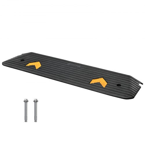 Upgraded Rubber Threshold Ramp, 1' Rise Wheelchair Ramp Doorway, Natural Curb Ramp Rated 33069 lbs Load Capacity, Non-Slip Textured Surface Rubber Curb Ramp for Wheelchair and Scooter