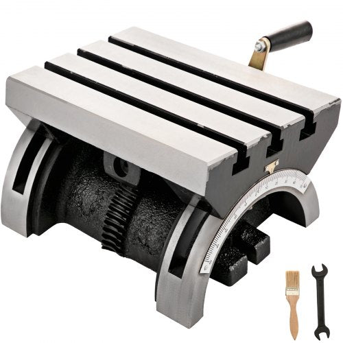 Tilting Milling Table 7x5inch Tilting Angle Milling Machine 0-90¡ãAdjustable Swivel Angle Plate with 3 T-slots and an Adjustable Crank Handle Heavy Duty Tilting Milling Machine for Grinding