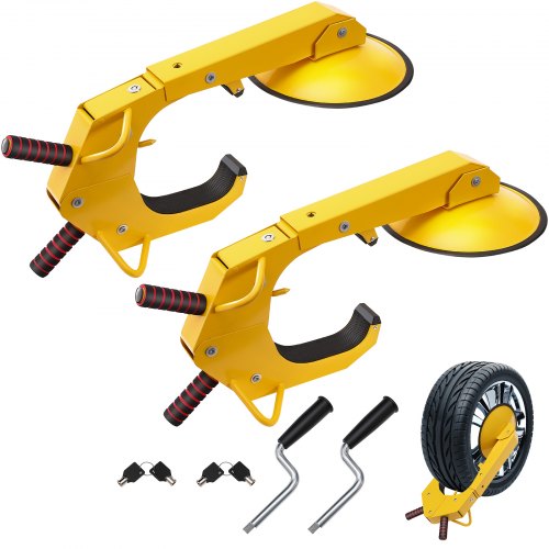 VEVOR Wheel Lock Clamp, 2-Pack Trailer Wheel Lock, Heavy-Duty Anti Theft Tire Lock, Trailer Wheel Locks for RV Trailers, Cars, Trucks, SUVs