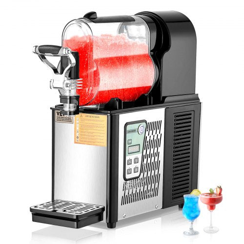 Commercial Slushy Machine, 3L Single Tank Frozen Drink Machine, 12 Cups Stainless Steel Margarita Smoothie Frozen Drink Maker, Slushie Maker for Home Party Restaurants Cafe Bars