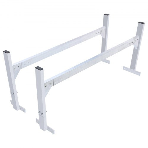 Van Roof Ladder Rack, 2 Bars Aluminum Alloy Roof Ladder Racks, 400 LBS Capacity Rain-Gutter Van Roof Rack, Adjustable Length 51.2' to 81.1', Van Ladder Rack for Van, Cargo, Trailer