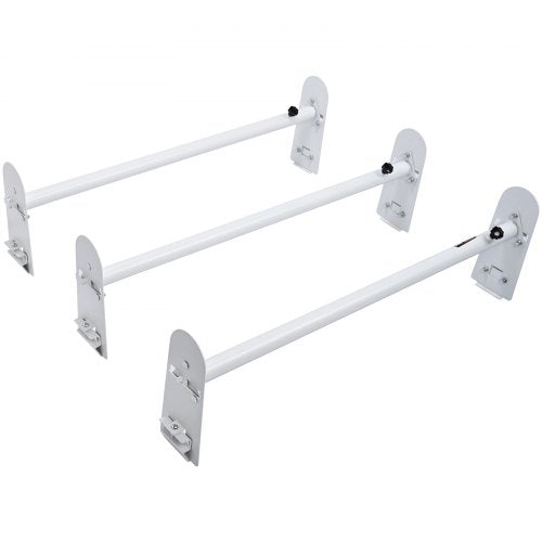 Van Roof Ladder Rack, 3 Bars Alloy Steel Roof Racks, 750 LBS Capacity Rain-Gutter Roof Rack, Adjustable Length 40.2' to 74.8', Van Ladder Rack Compatible with Chevrolet Express, GMC Savana, etc