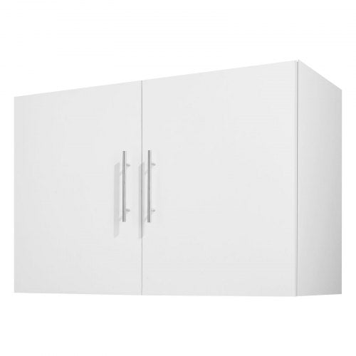 Laundry Room Wall Cabinet, 2-Tier Wall Mounted Hanging Cabinet with Adjustable Shelf, 36 in Cupboard Storage with 2 Doors, for Kitchen, Bathroom, Laundry, 16 x 36 x 24 in (D x W x H), White