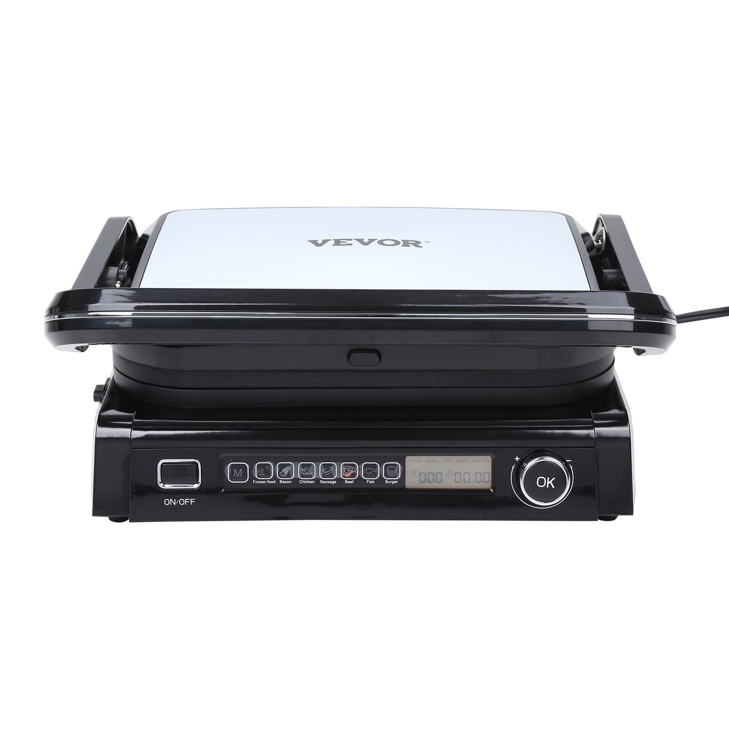 VEVOR 7 IN 1 Commercial Electric Griddle, 14.4 1800W Indoor Countertop Grill, Stainless Steel Restaurant Teppanyaki Grill with Non Stick Iron Cooking Plate, 0-446¨H Adjustable Temp Control 110V