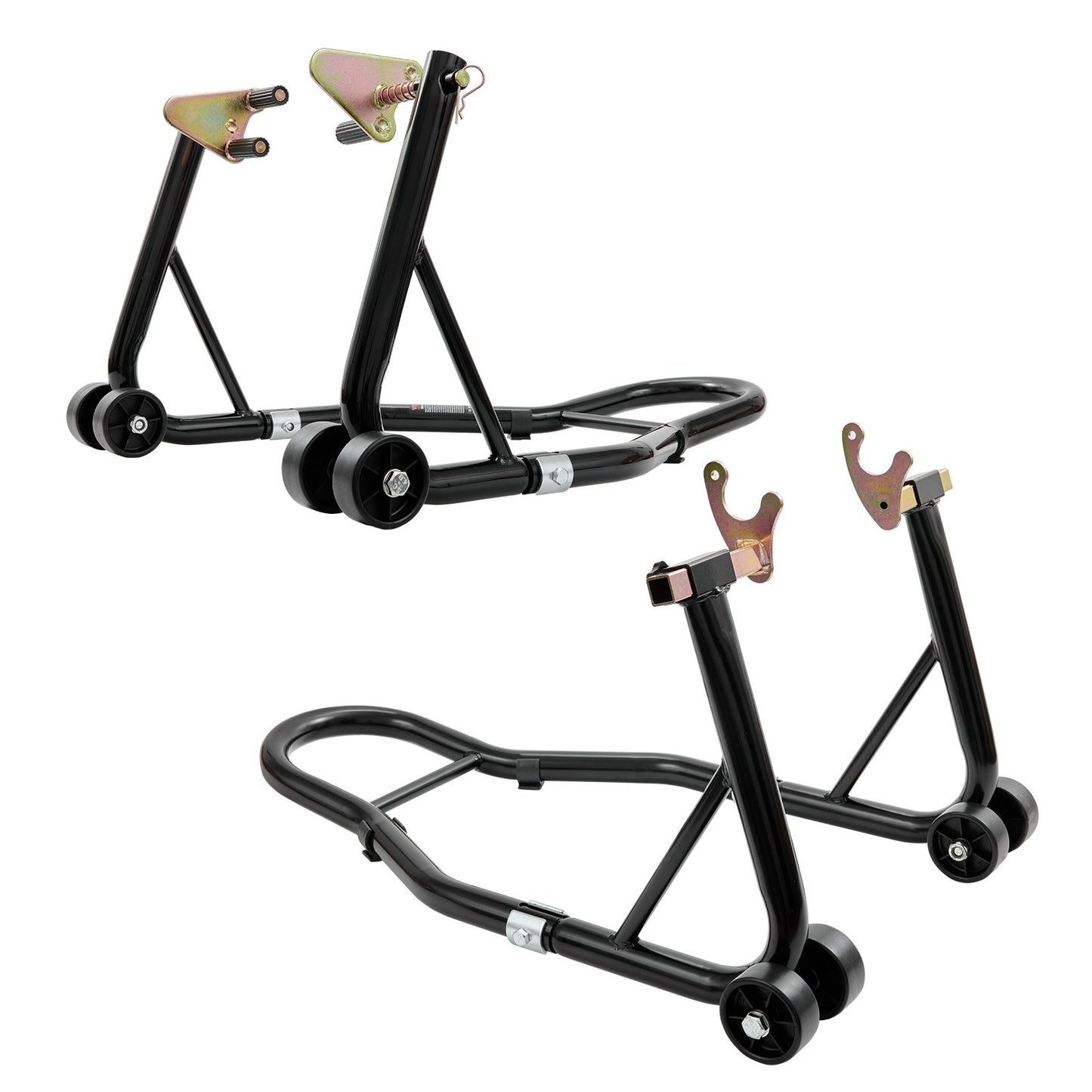 VEVOR Motorcycle Stand Lift, 850lbs Front Rear Combo Stand Lift Stand, Front and Rear Wheel Fork Stand, U+L Fork Swingarm Spool, Compatible with Most Yamaha Honda Kawasaki Suzuki Motorcycles, Black