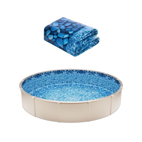 24-ft Round Above Ground Pool Liner, Unibead Pool Liners, Standard Gauge, 52inch Wall Height, Designed for Steel Sided Above-Ground Swimming Pools