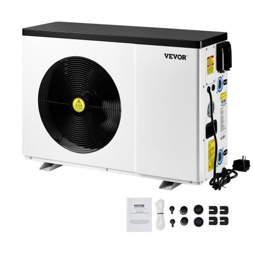 Electric Pool Heat Pump, 22250 BTU, Pool Heaters for 3171-6605GAL Above and In Ground Pools, Low Noise, Heating and Cooling Highly Efficient & Energy-Saving Pool Water Heater AC120V 60Hz