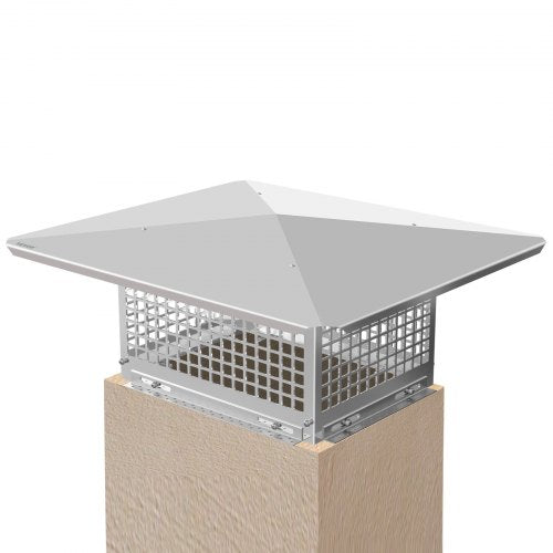 VEVOR Chimney Cap, 17 x 21 Flue Caps, 304 Stainless Steel Fireplace Chimney Cover, Adjustable Metal Spark Arrestor with Bolts Screws, Mesh Chimney Flue Cover for Outside Existing Clay Flue Tile