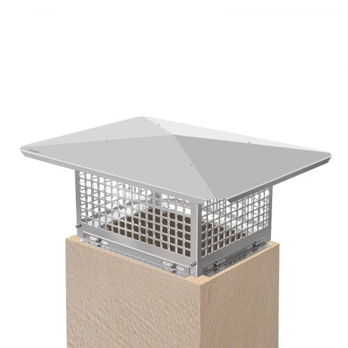 VEVOR Chimney Cap, 17 x 29 Flue Caps, 304 Stainless Steel Fireplace Chimney Cover, Adjustable Metal Spark Arrestor with Bolts Screws, Mesh Chimney Flue Cover for Outside Existing Clay Flue Tile