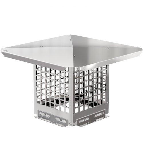 VEVOR Chimney Cap, 8 x 8 Flue Caps, 304 Stainless Steel Fireplace Chimney Cover, Adjustable Metal Spark Arrestor with Bolts Screws, Mesh Chimney Flue Cover for Outside Existing Clay Flue Tile
