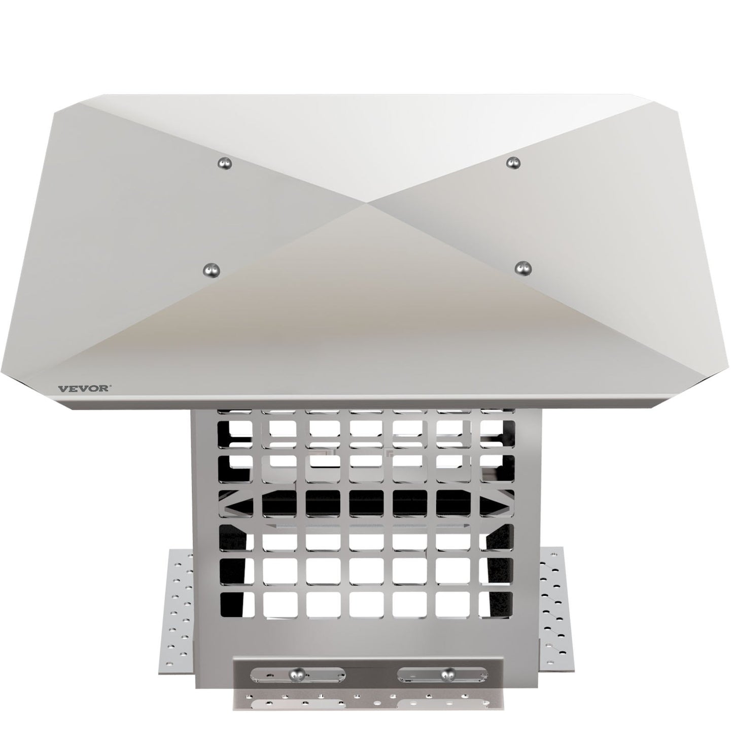 VEVOR Chimney Cap, 8 x 8 Flue Caps, 304 Stainless Steel Fireplace Chimney Cover, Adjustable Metal Spark Arrestor with Bolts Screws, Mesh Chimney Flue Cover for Outside Existing Clay Flue Tile