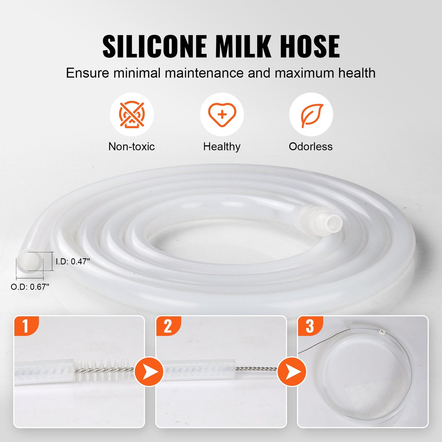 VEVOR Electric Cow Milking Machine, 6.6 Gal / 25 L 304 Stainless Steel Bucket, Automatic Pulsation Vacuum Milker, Portable Milker with Food-grade Silicone Cups and Tubes, Adjustable Pressure