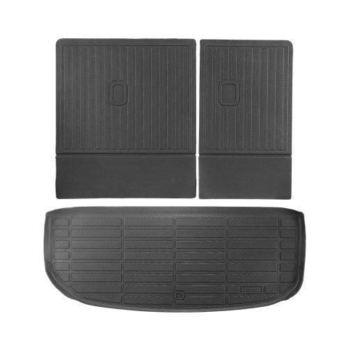 Cargo Mats Compatible with Hyundai Palisade 2020-2024, Custom Fit TPE Cargo Liner Set for SUVs, Trunk and Rear Back Seat Protector Replacement, Black, Trunk Mat and Backrest Mats