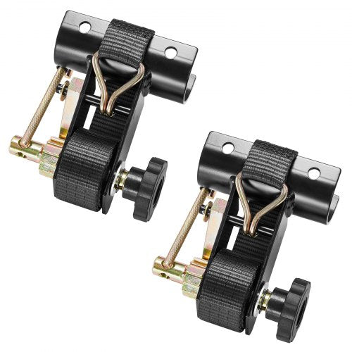 Ladder Rack Ratchet Straps, 1.87-2 in Black Round Tube Mount, 1.5 in Wide x 7.4 ft Long Black Ladder Rack Straps with Double J-Hooks, 500 lbs Load Heavy Duty, Cargo Buckle Lock Strap (2 Pack)