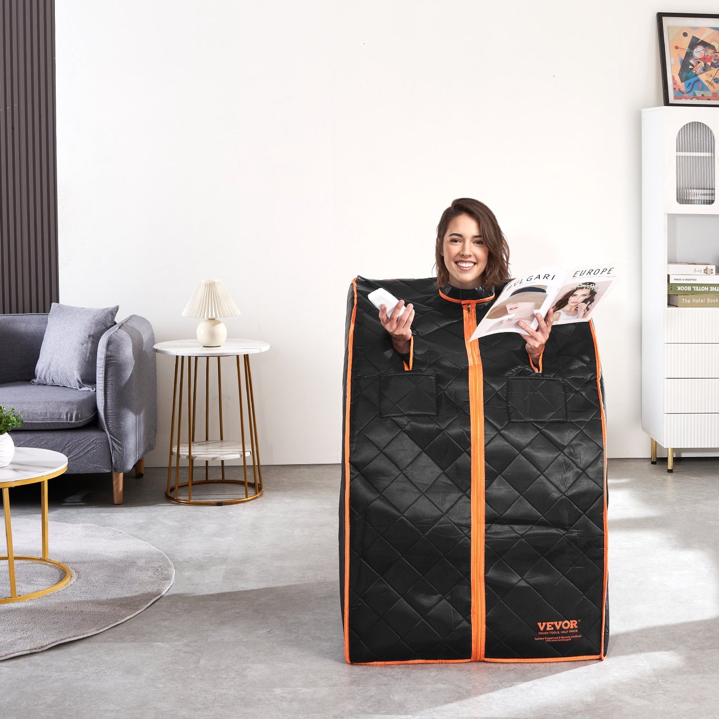 VEVOR Sauna Blanket for Detoxification, 1050W Portable Far Infrared Sauna Tent for Home, 104 - 167¨H, 1-60 Minutes Timer , Personal Sauna Box for Home Spa Indoor Black 27.56 x 31.5 x 38.58 inch