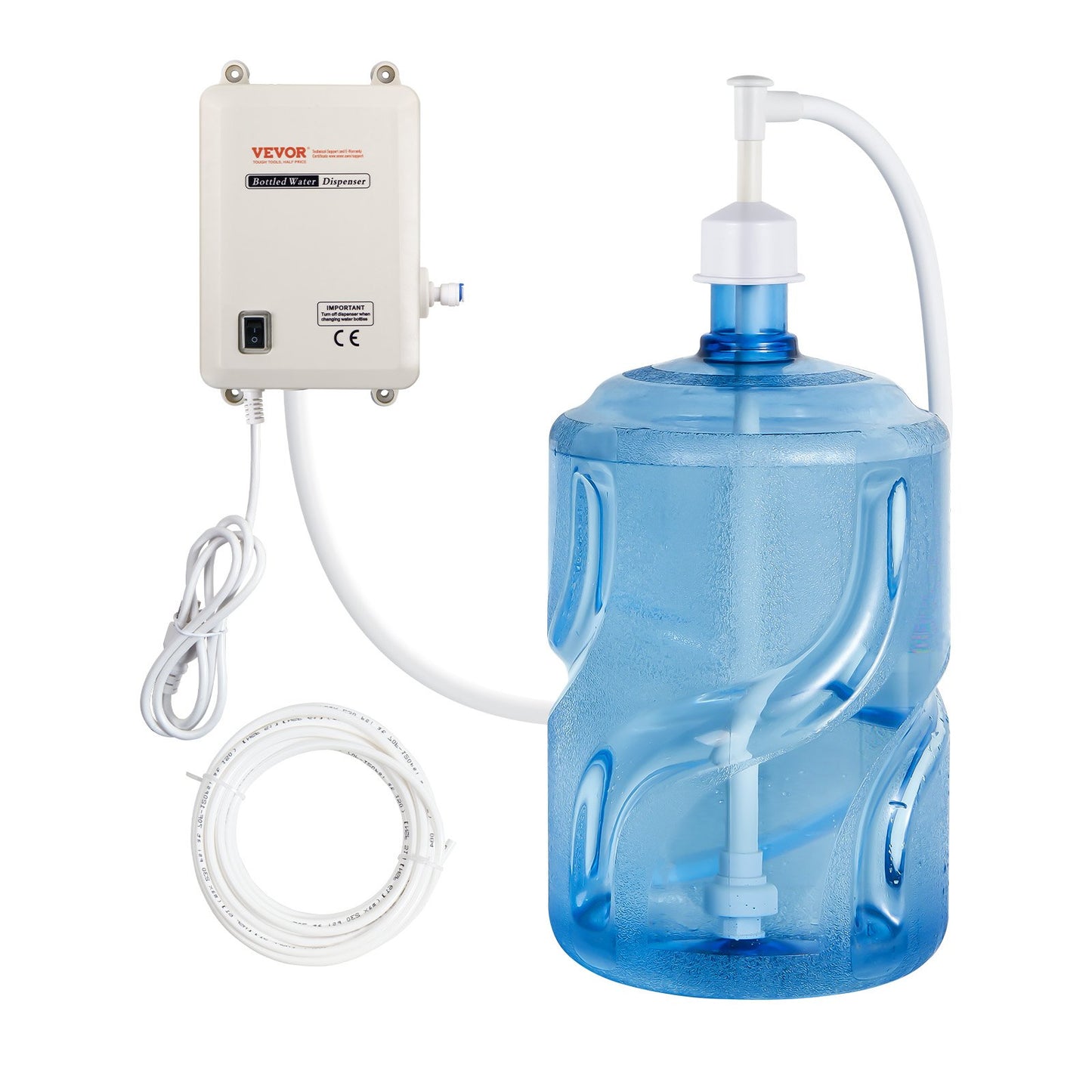 VEVOR Bottled Water Dispensing Pump System,110V 20ft US Plug High Flow Bottled Water Pump with Single Inlet , Bottled Water System for Home Kitchen Office Bar Coffee Brewer Ice-Maker Refrigerator
