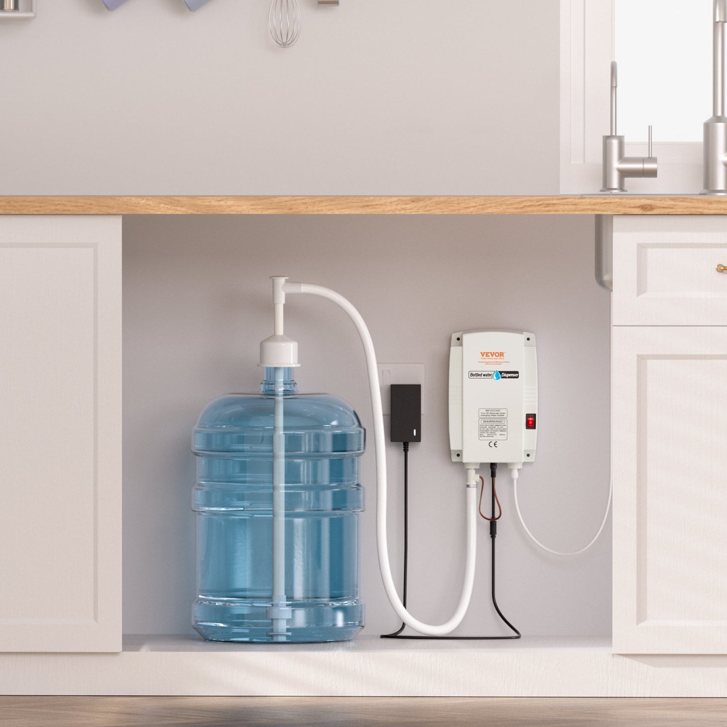VEVOR Bottled Water Dispenser Pump System , 110V 20ft US Plug High Flow Bottled Water Pump with Single Inlet , Water Dispenser Pump Compatible Use with Coffee/Tea Machines, Ice Makers