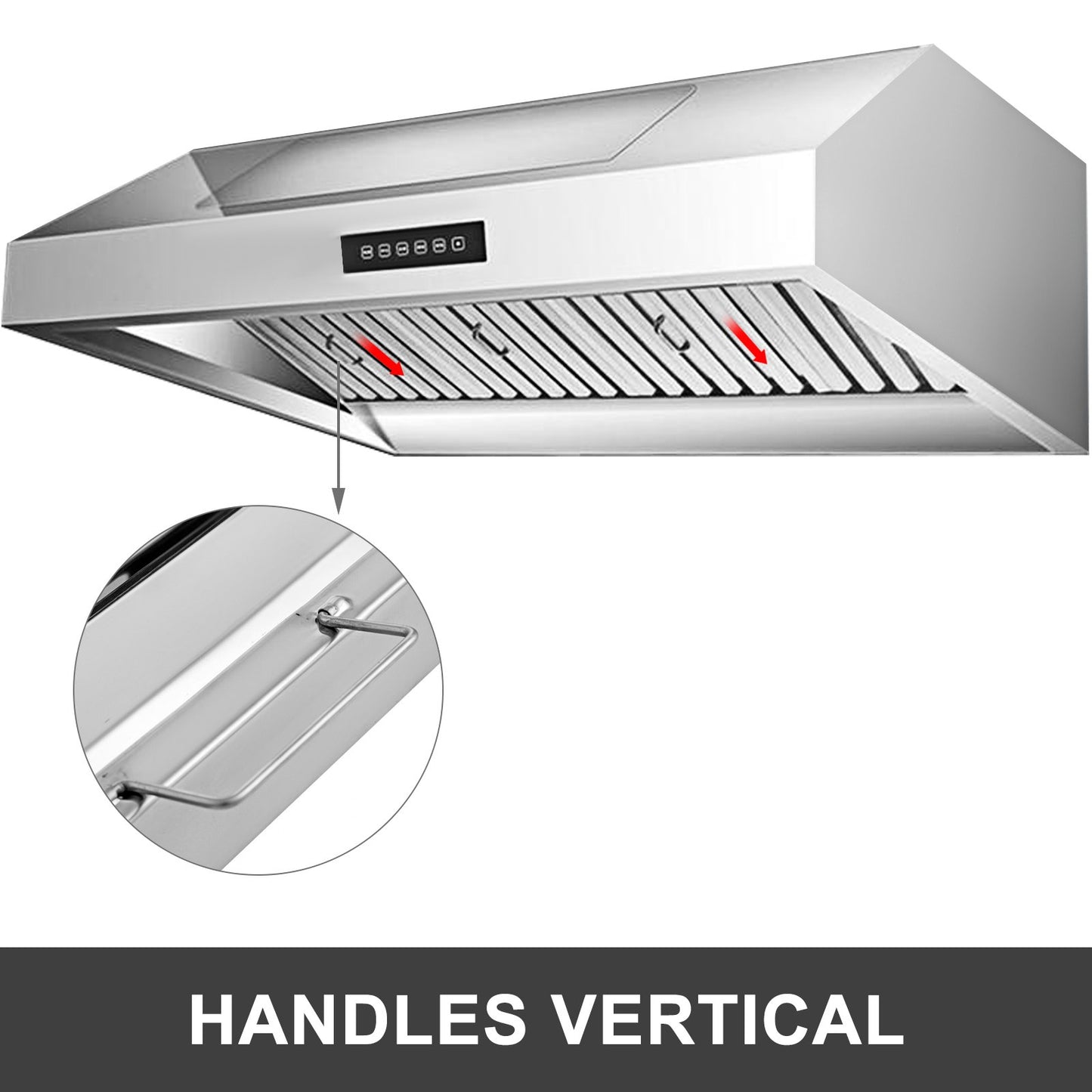 VEVOR Pack of 6 Hood Filters 19.5W x 15.5H Inch, 430 Stainless Steel 5 Grooves Commercial Hood Filters, Range Hood Filter for Grease Rated Commercial Kitchen Exhaust Hoods