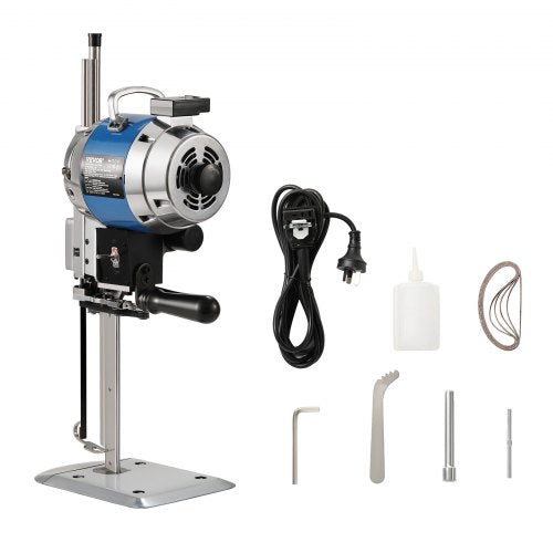 Fabric Cutter, 750W High-Speed Straight Knife Cloth Cutting Machine, 9.8' Alloy Steel Blade, Industrial Fabric Cutting Machine with Automatic Knife Sharpen, for Multilayer Fabric Leather Cloth