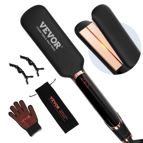 SKYSHALO Titanium Hair Straightener, 2-inch - Features Infrared, Negative Ions, Dual Voltage (110V/240V), LCD Screen & 11 Temperature Settings, Ideal for Salon, Home & Travel