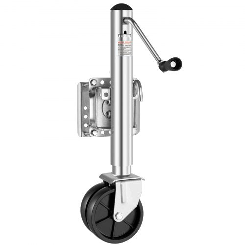 Trailer Jack with Wheel, 2000 lbs Load Capacity, Heavy Duty Swivel Boat Trailer Jack with PP Single Wheel & Ergonomic Handle, 12-inch Lift, Fit for RVs, Boats, Horse Trailers, Utility Trailers
