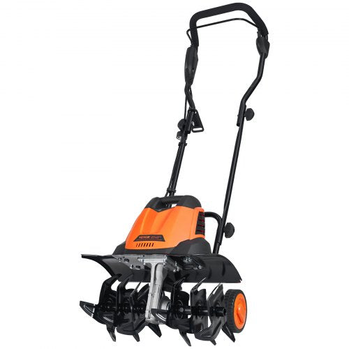 12 Amp Electric Tiller, 18' Tilling Width 3.94' Tilling Depth Corded Electric Tiller/Cultivator, Steel Mn Tines, Rototiller for Garden Lawn Soil Digging