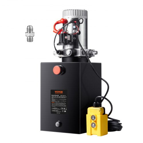 Hydraulic Pump, 20 Quart Hydraulic Power Unit, Single Acting Dump Trailer Pump, 0.91 GPM Flow Rate, 3200 PSI Max Relief Pressure, DC 12V Hydraulic Pump for Dump Trailer Car Lifting