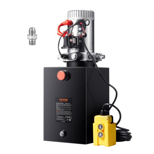 Hydraulic Pump, 12 Quart Hydraulic Power Unit, Single Acting Dump Trailer Pump, 0.91 GPM Flow Rate, 3200 PSI Max Relief Pressure, DC 12V Hydraulic Pump for Dump Trailer Car Lifting