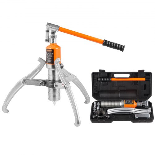 Hydraulic Gear Puller, 15 Ton Max Capacity Wheel Bearing Pulling Separator, 2 or 3 Jaws Puller, Vertically and Horizontally, 12' Jaw Hydraulic Puller with Case for Pulling Hubs