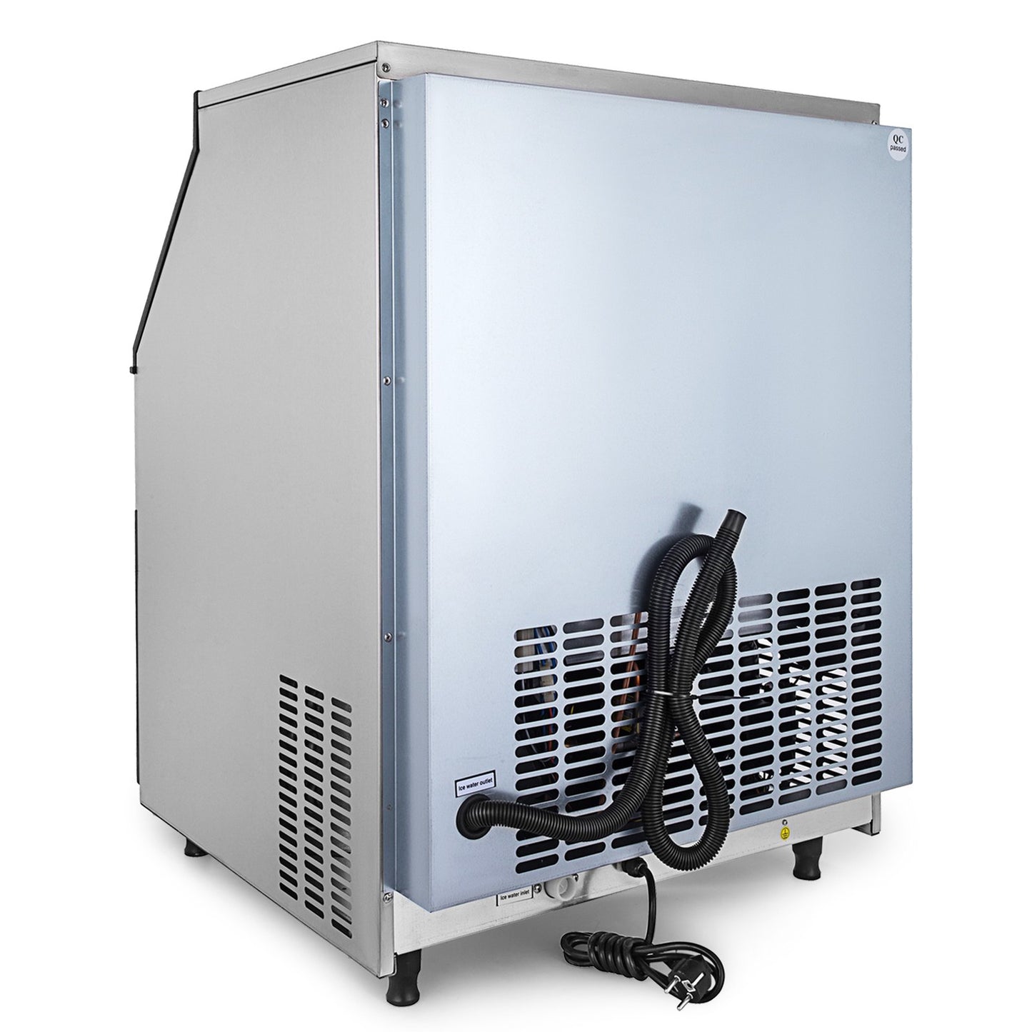 VEVOR 110V Commercial Ice Maker 440LBS/24H with 99LBS Storage Capacity Commercial Ice Machine 144 Ice Cubes Per Plate Include Scoop and Connection Hoses Auto Clean for Bar Home Supermarkets Restaurant