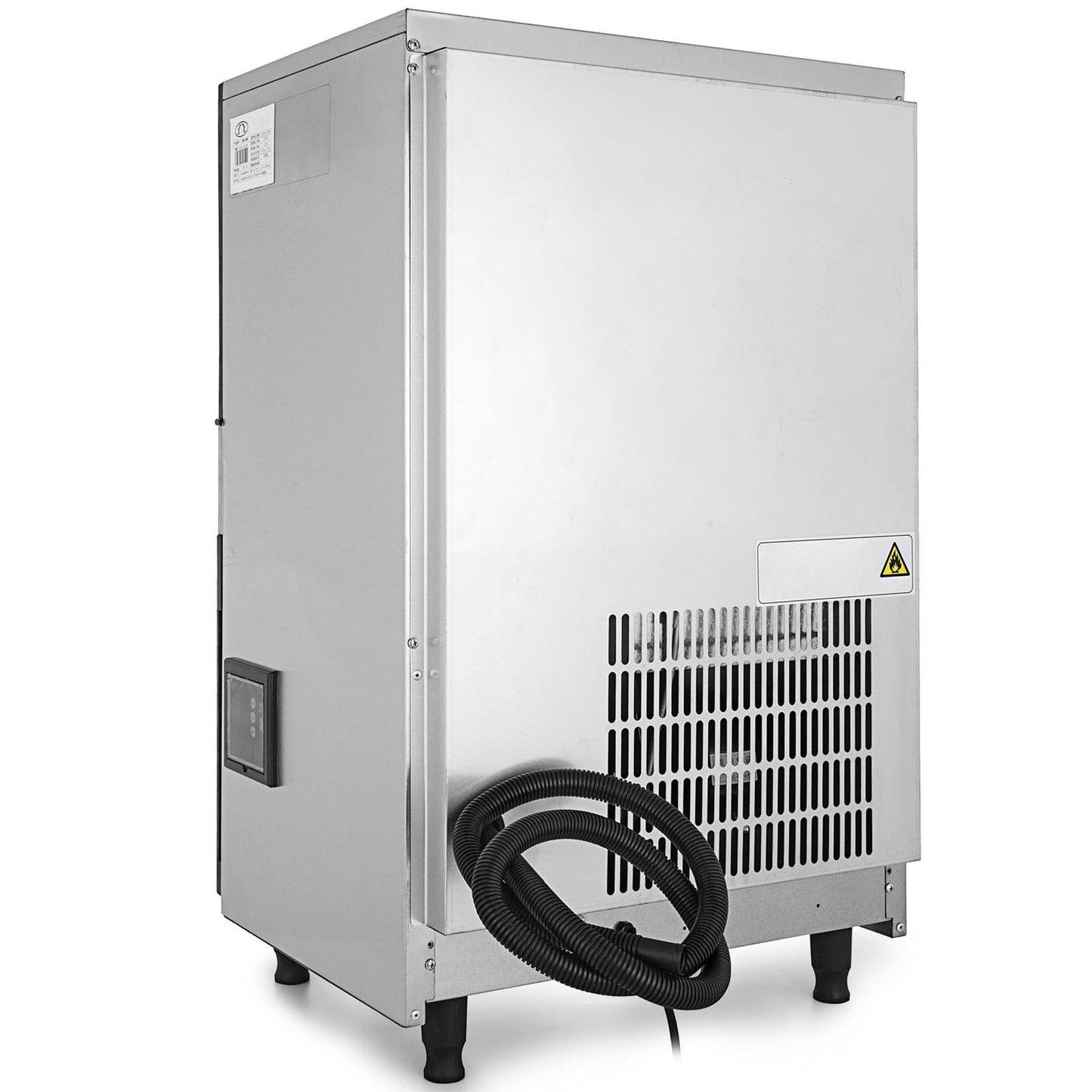 VEVOR 110V Commercial ice Maker Machine 132LBS/24H with 44LBS Bin and Electric Water Drain Pump, Stainless Steel Ice Machine, Auto Operation, Include Water Filter 2 Scoops and Connection Hose