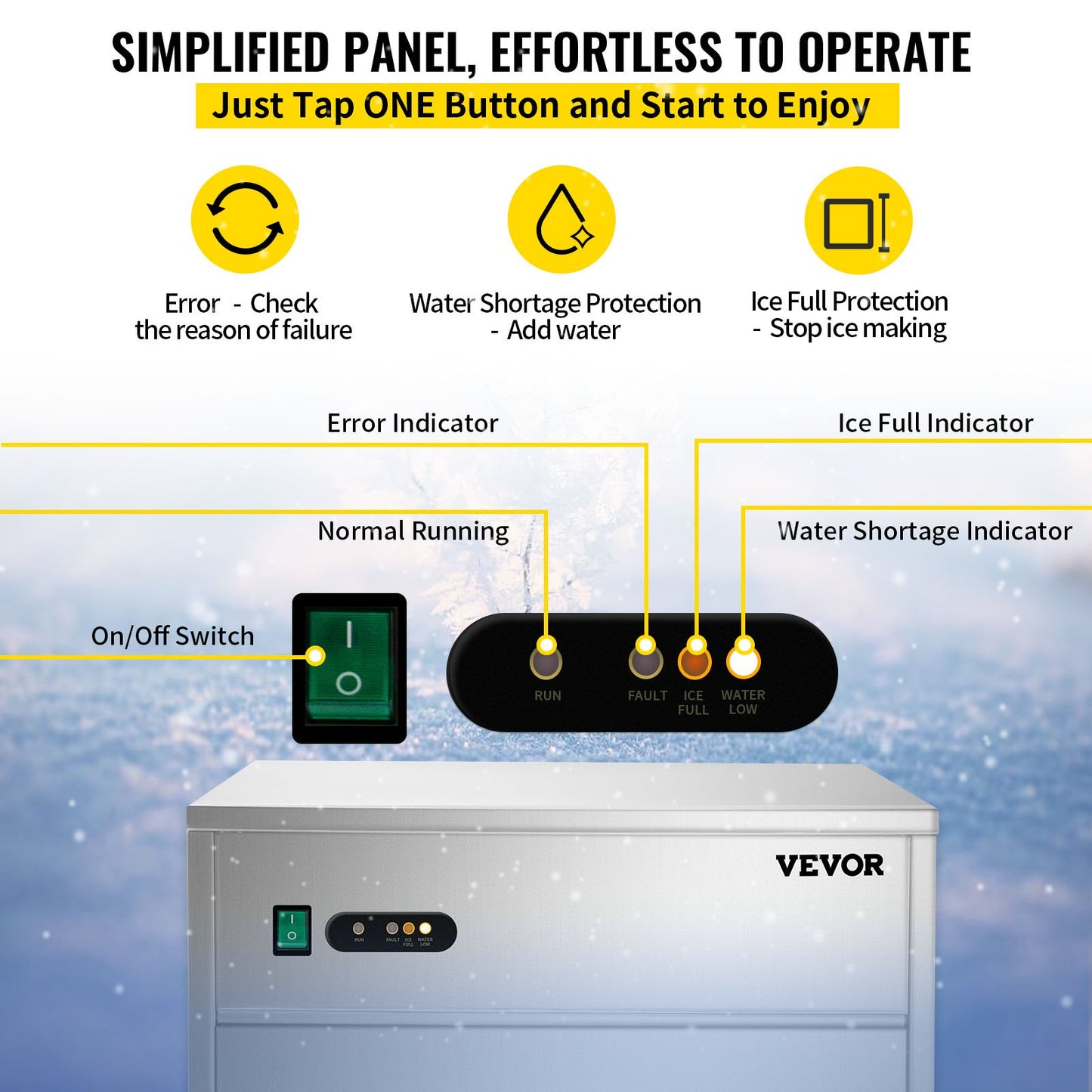 VEVOR Commercial Snowflake Ice Maker, 55LBS/24H ETL Approved Food Grade Stainless Steel Flake Ice Machine Freestanding Commercial Ice Machine for Seafood Restaurant, Water Filter and Spoon Included