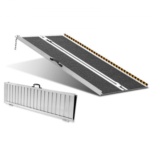 Portable Wheelchair Ramp, 4 ft 800 lbs Capacity, Non-Slip Aluminum Folding Threshold Ramp, Foldable Mobility Scooter Ramp Wheel Chair Ramp, Handicap Ramp for Home Steps, Stairs, Doorways, Curbs