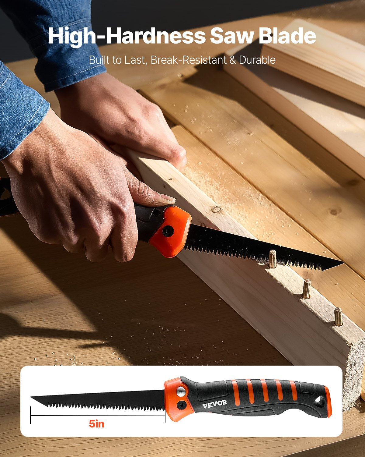 Folding Jab Saw 5 in Foldable Jab Saw with Soft Grip Handle for Drywall PVC